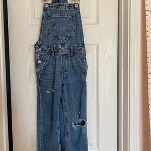 GAP Kids Distressed Blue Overalls